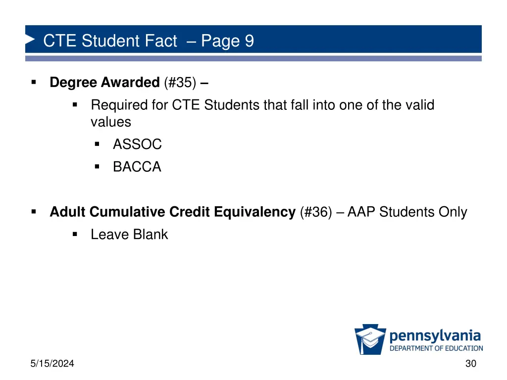 cte student fact page 9