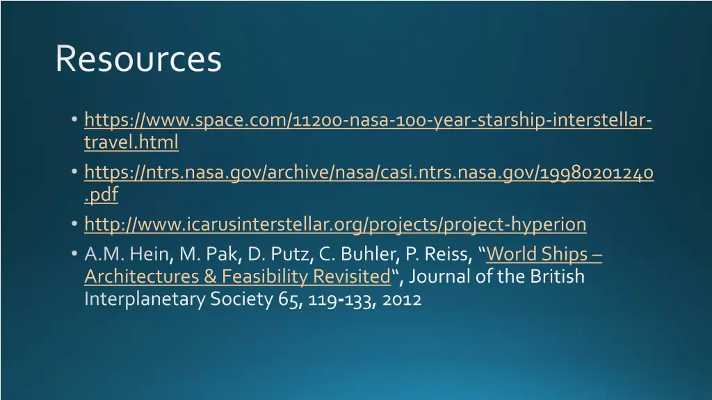 resources