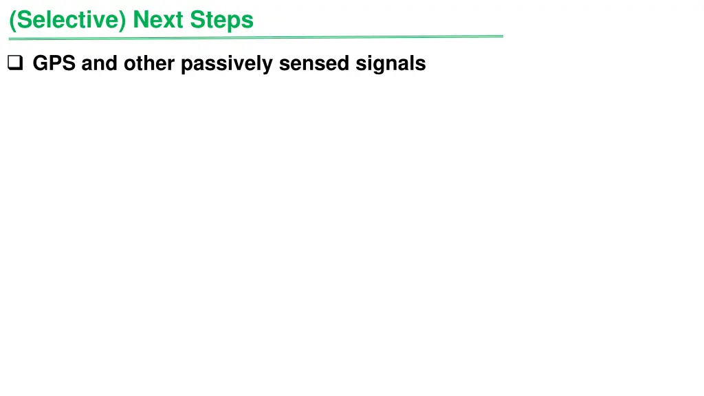 selective next steps
