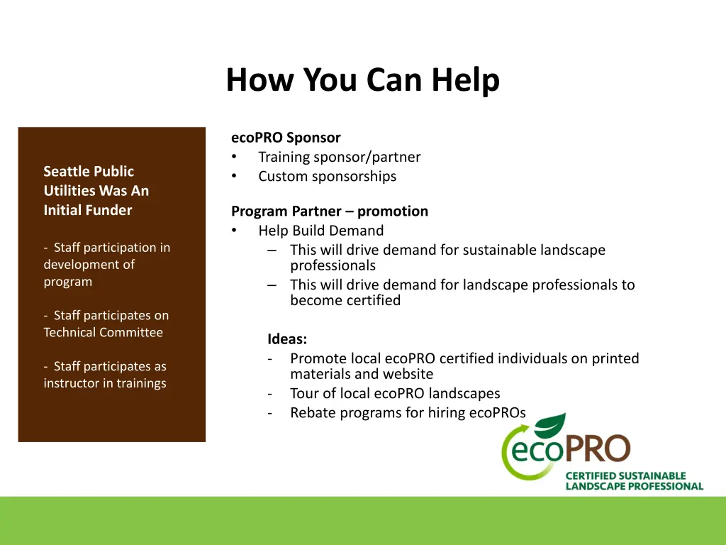 how you can help