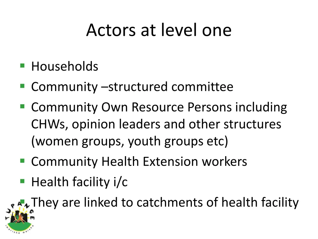 actors at level one