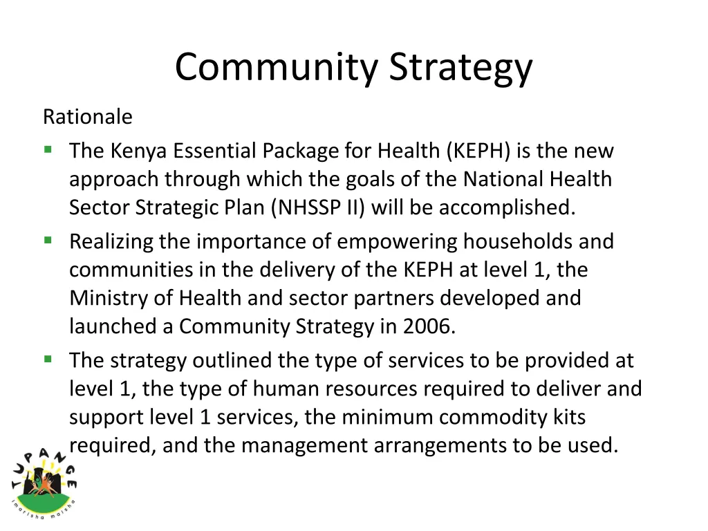 community strategy
