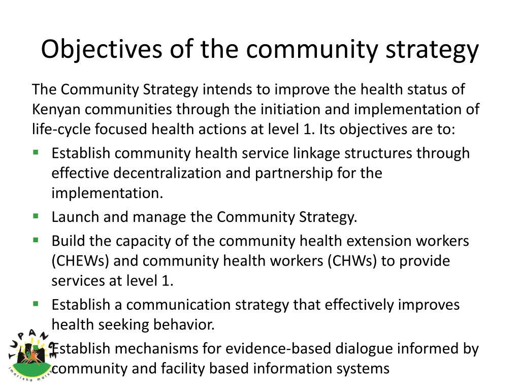 objectives of the community strategy