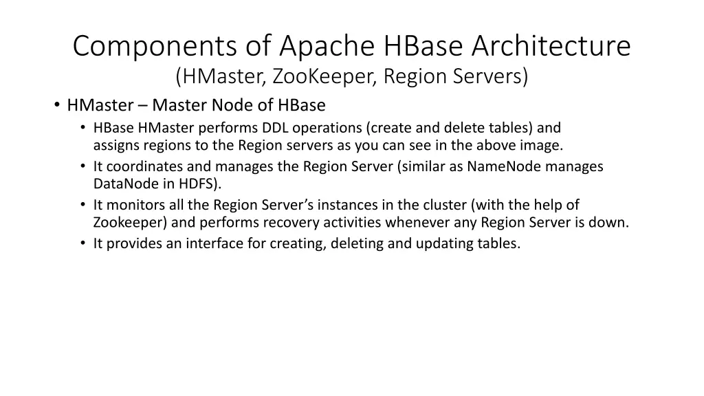 components of apache hbase architecture hmaster