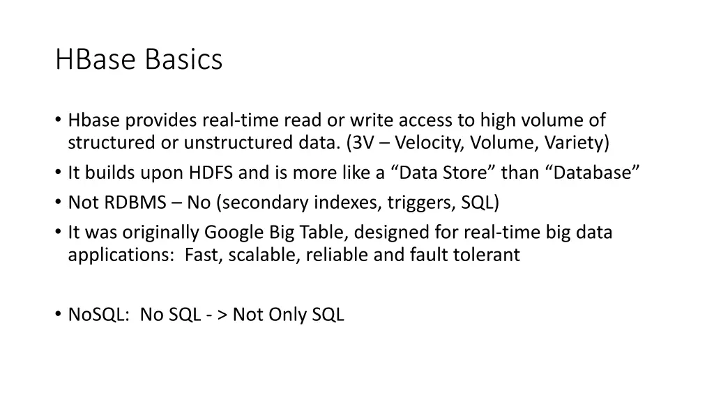 hbase basics