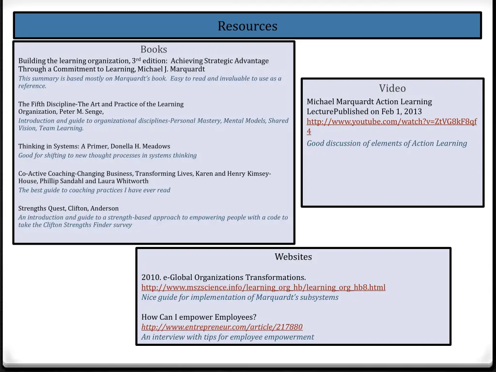 resources