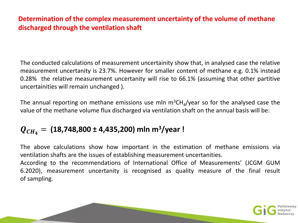 determination of the complex measurement 3