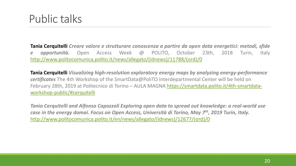 public talks