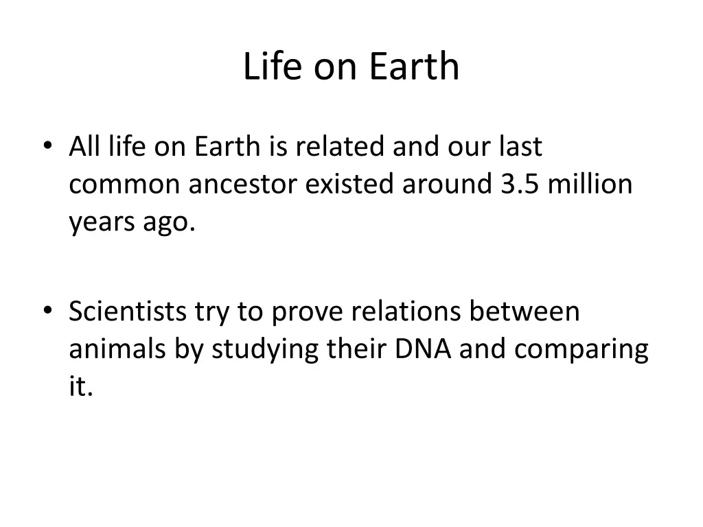 life on earth 1