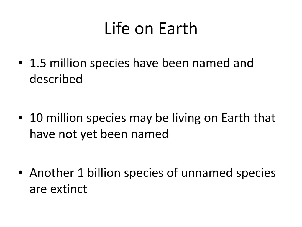 life on earth