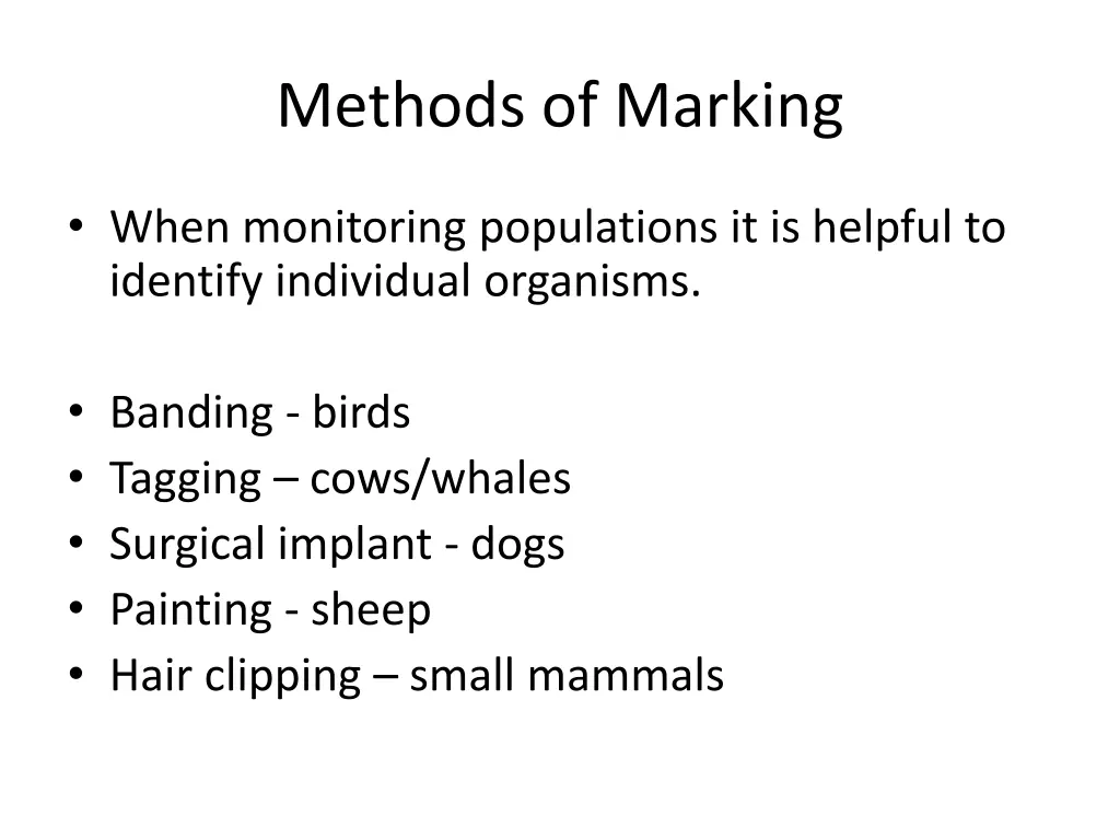 methods of marking