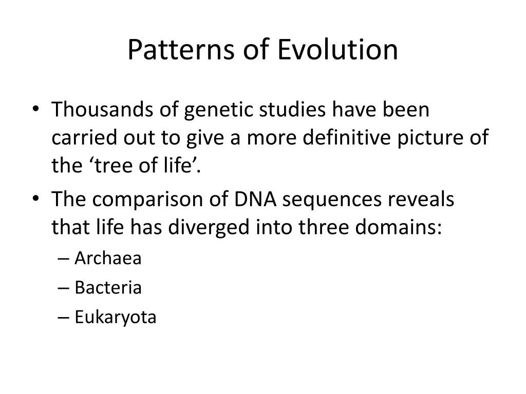 patterns of evolution