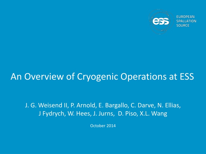 an overview of cryogenic operations at ess