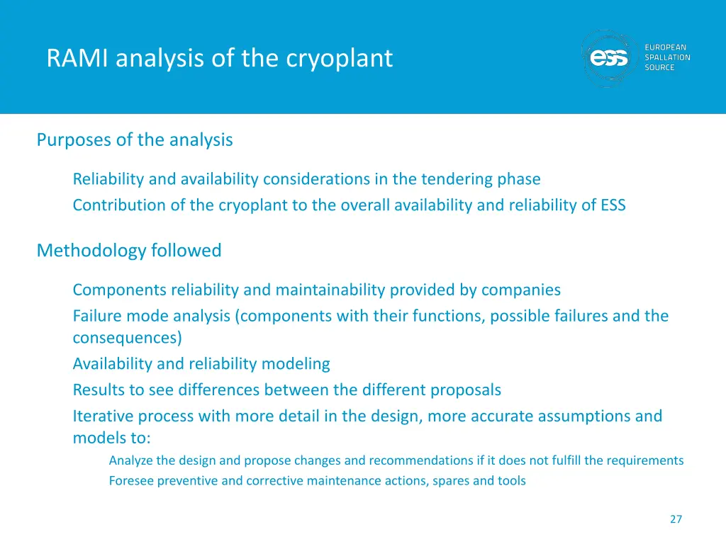rami analysis of the cryoplant