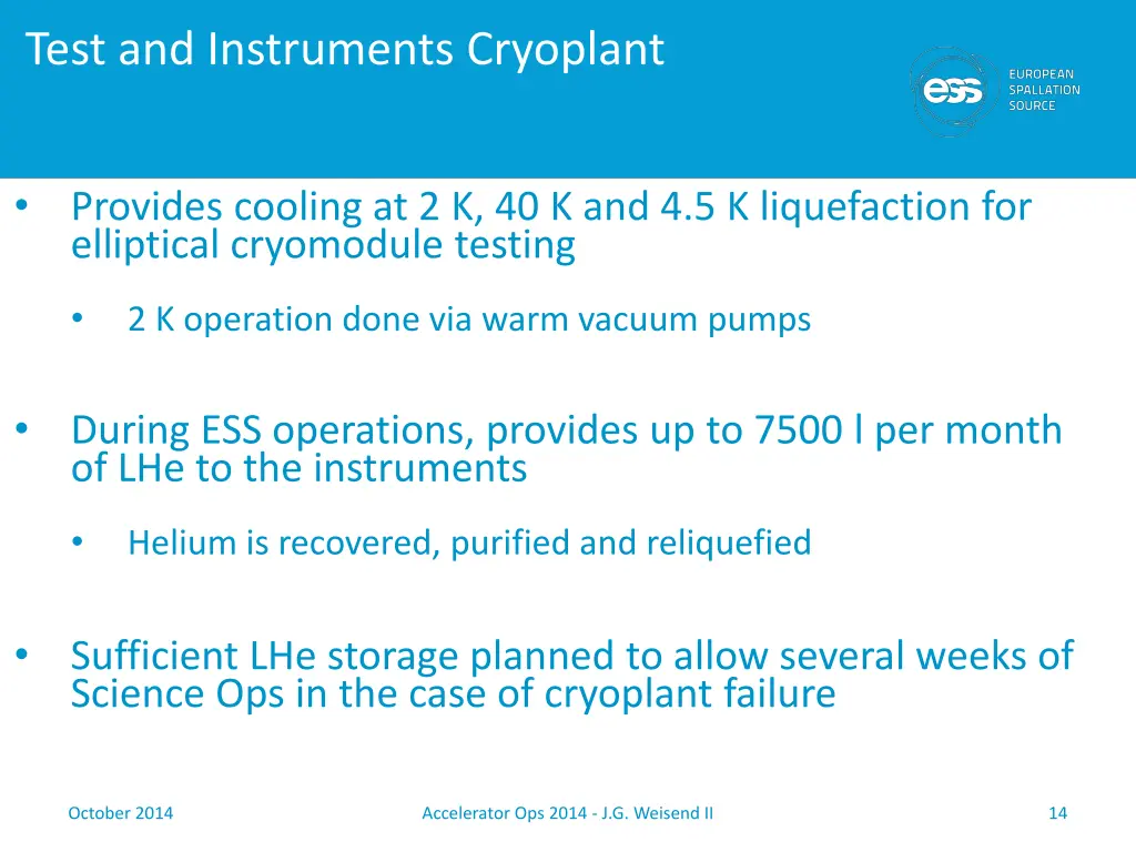 test and instruments cryoplant