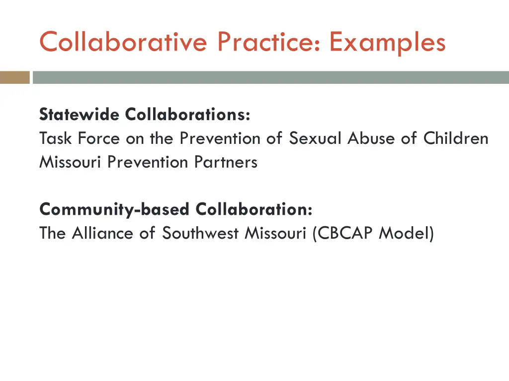 collaborative practice examples