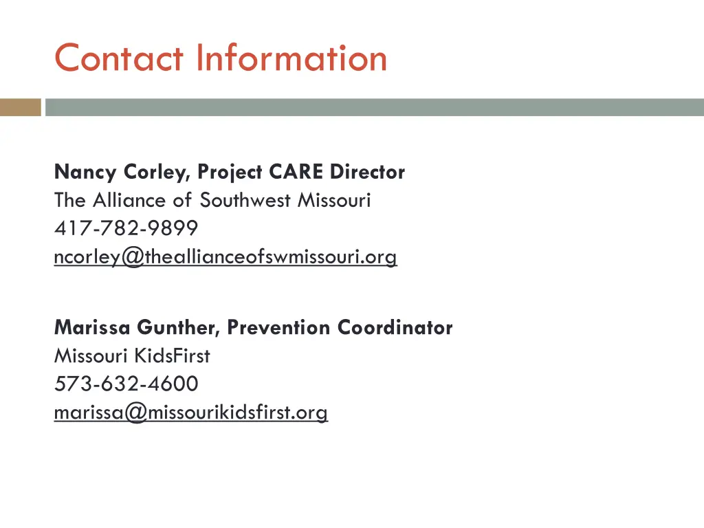 contact information