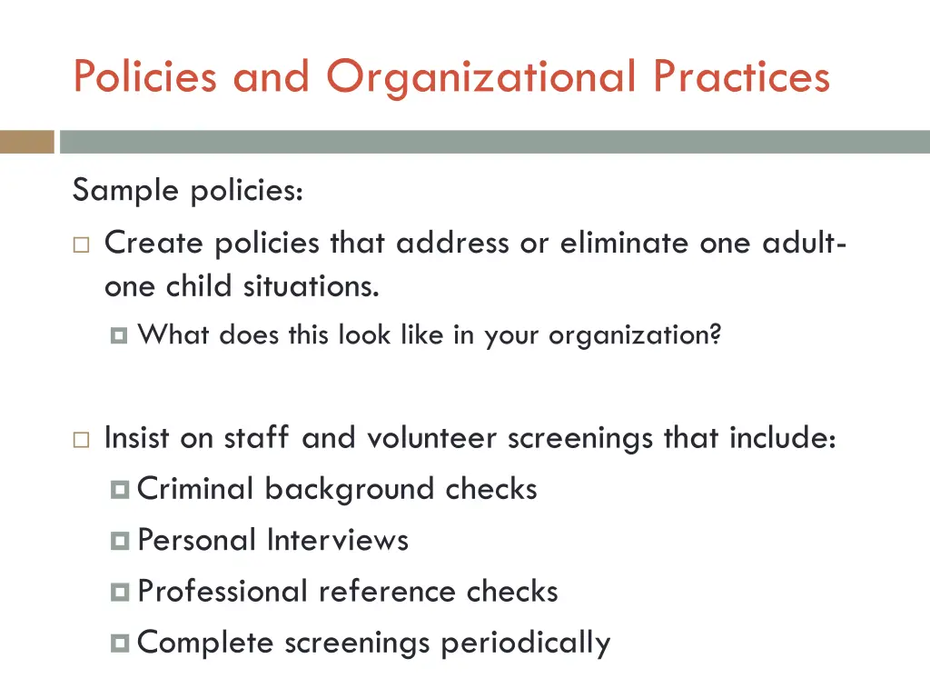policies and organizational practices 2