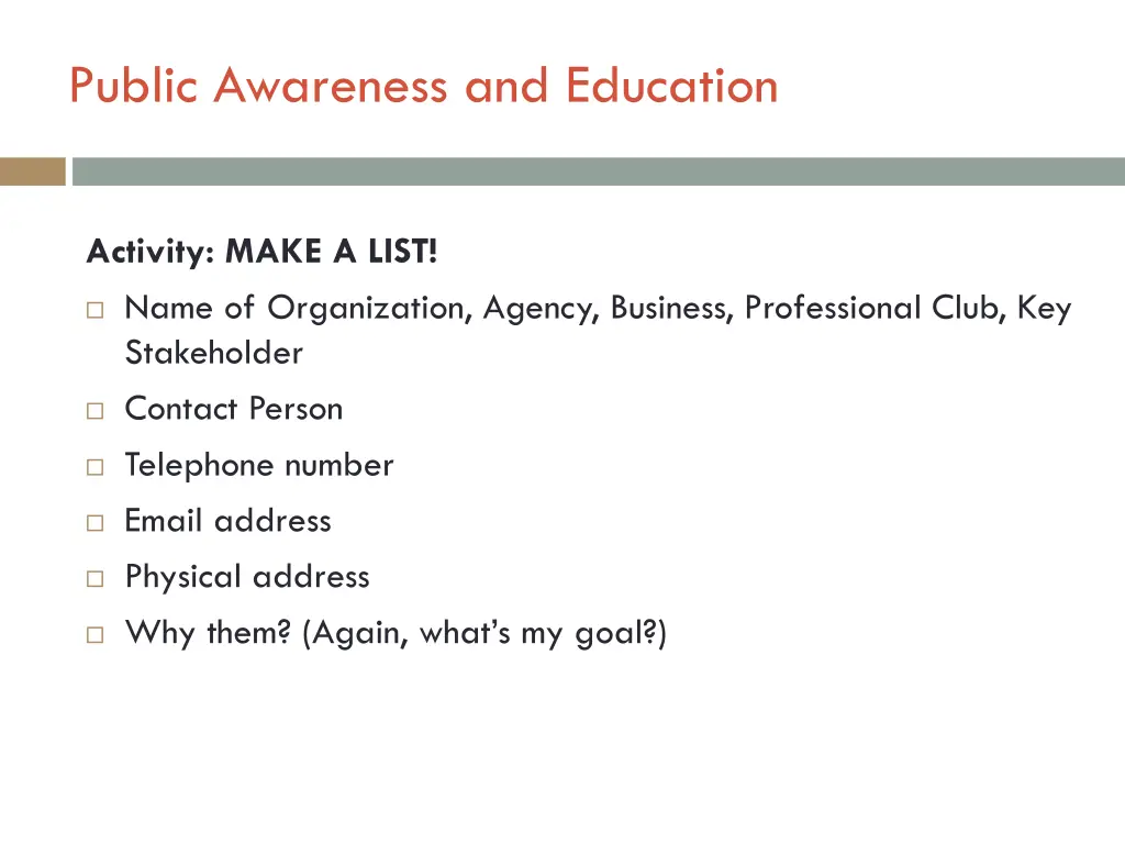 public awareness and education 2