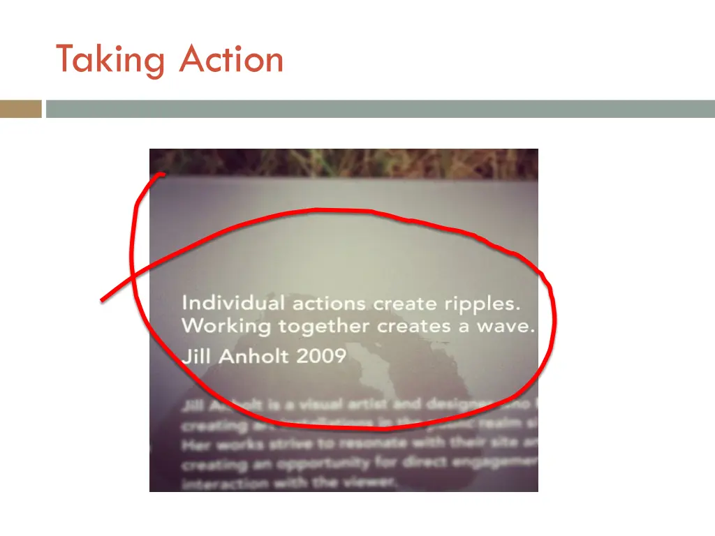 taking action
