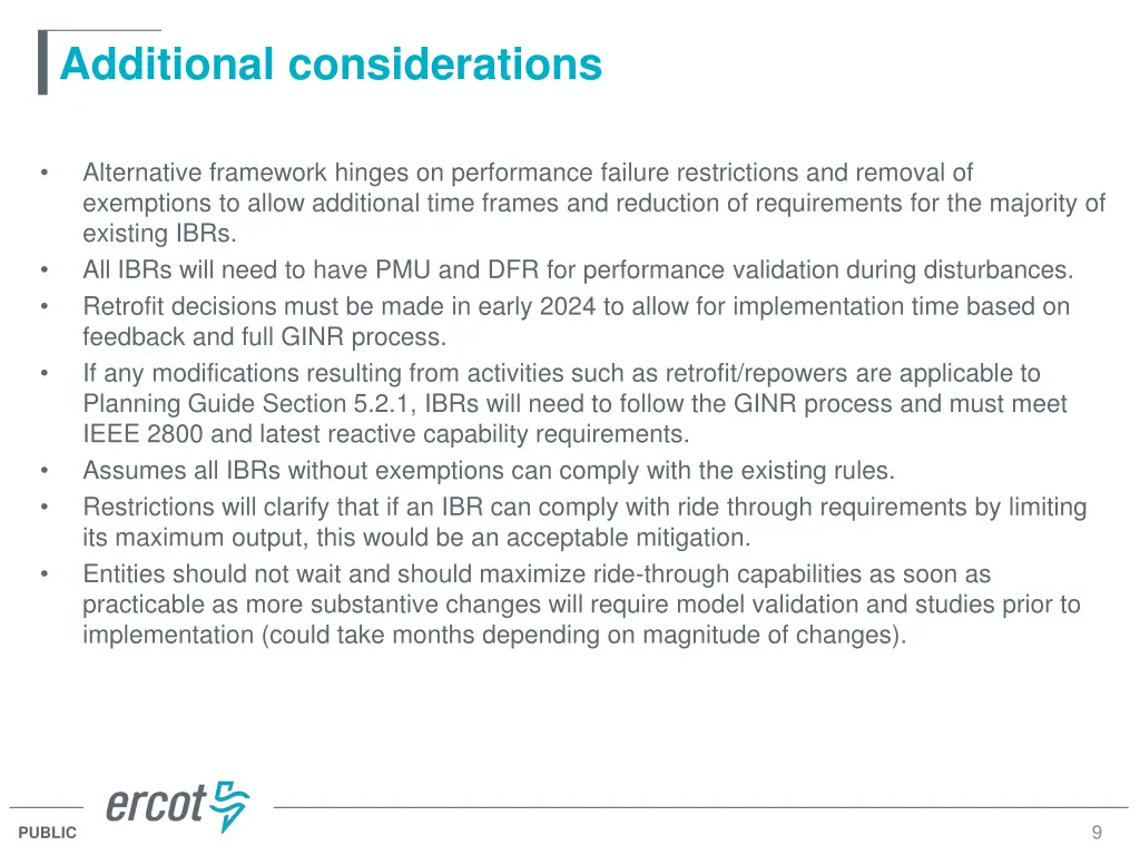 additional considerations