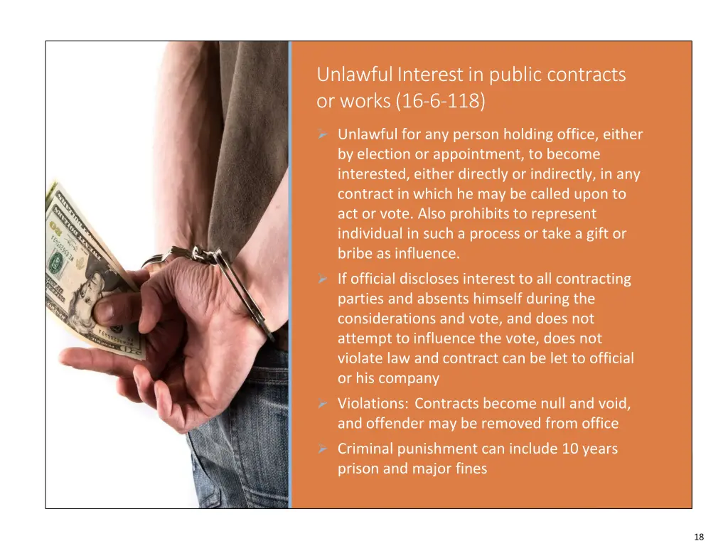 unlawful interest in public contracts or works