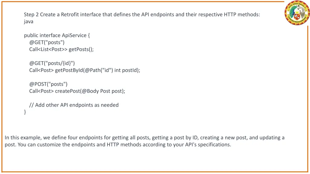 step 2 create a retrofit interface that defines