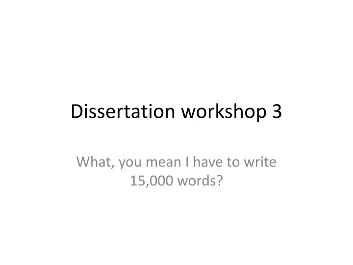 dissertation workshop 3