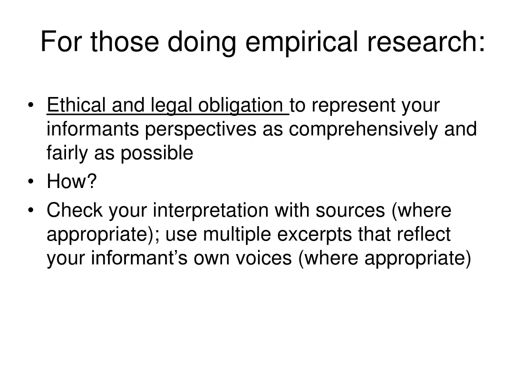 for those doing empirical research