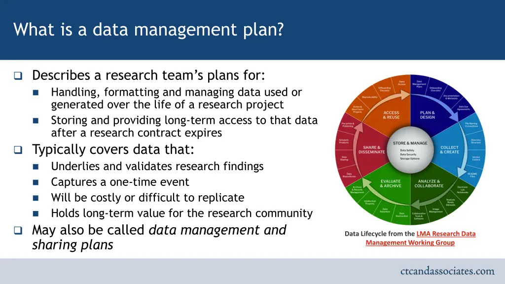 what is a data management plan