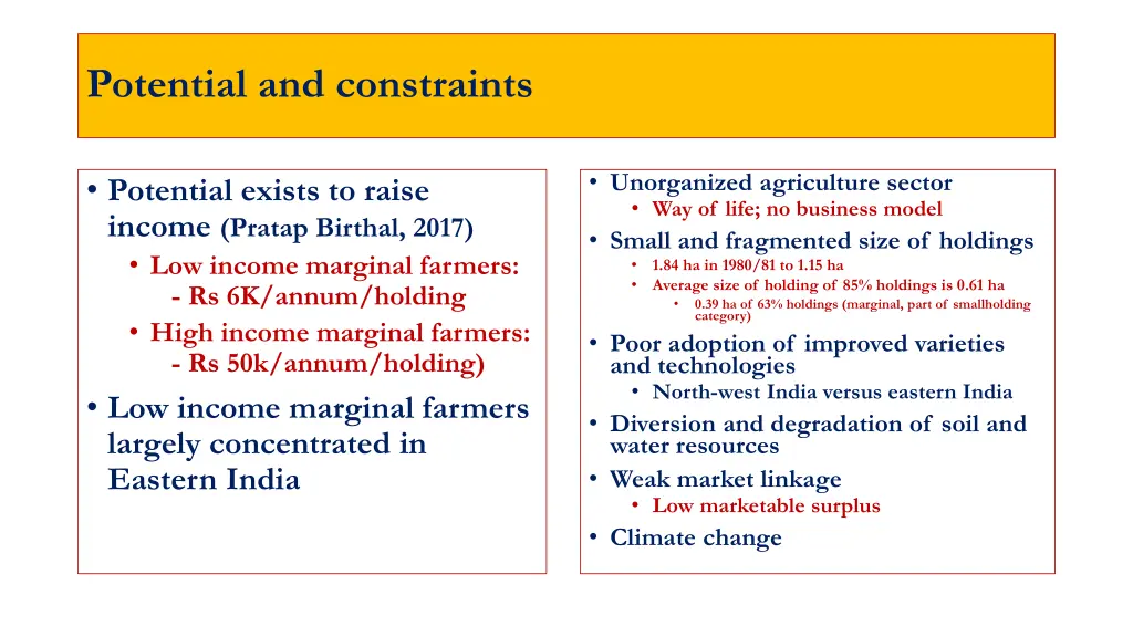potential and constraints