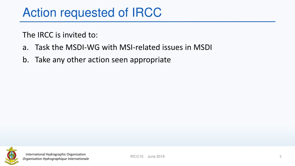 action requested of ircc