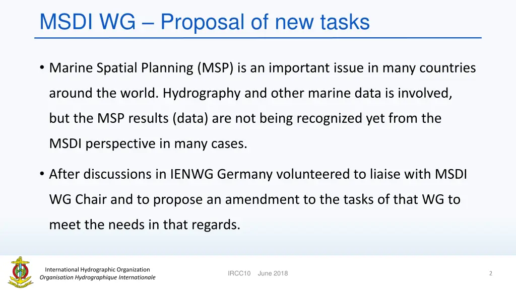 msdi wg proposal of new tasks