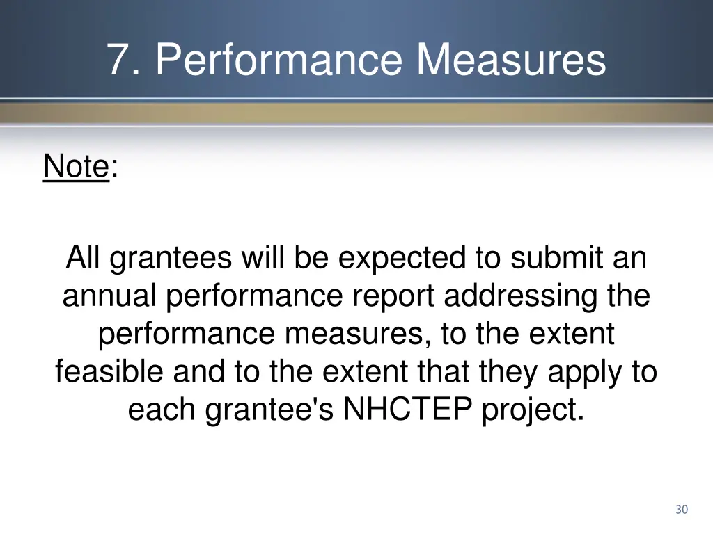 7 performance measures
