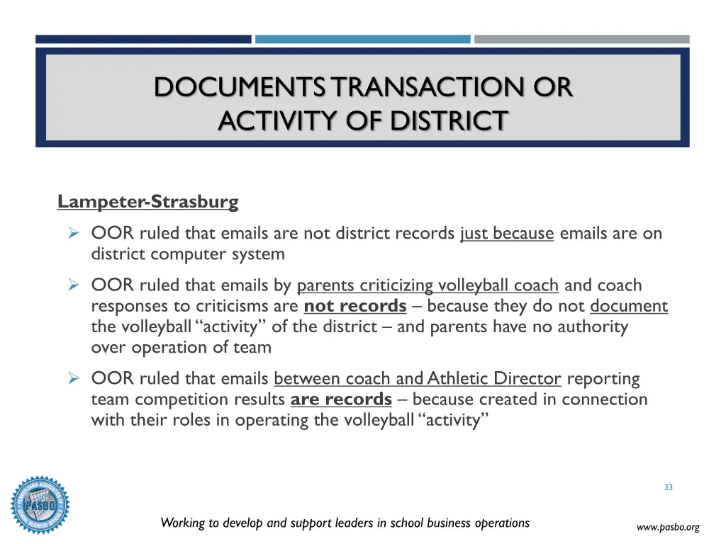 documents transaction or activity of district 2
