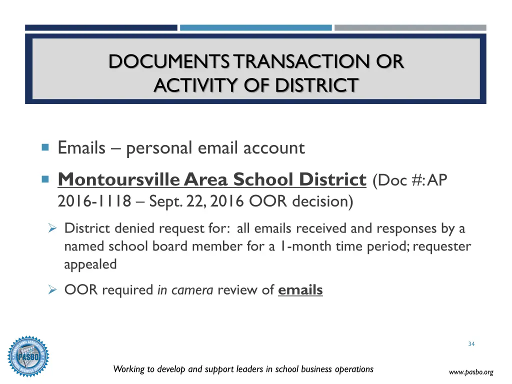 documents transaction or activity of district 3