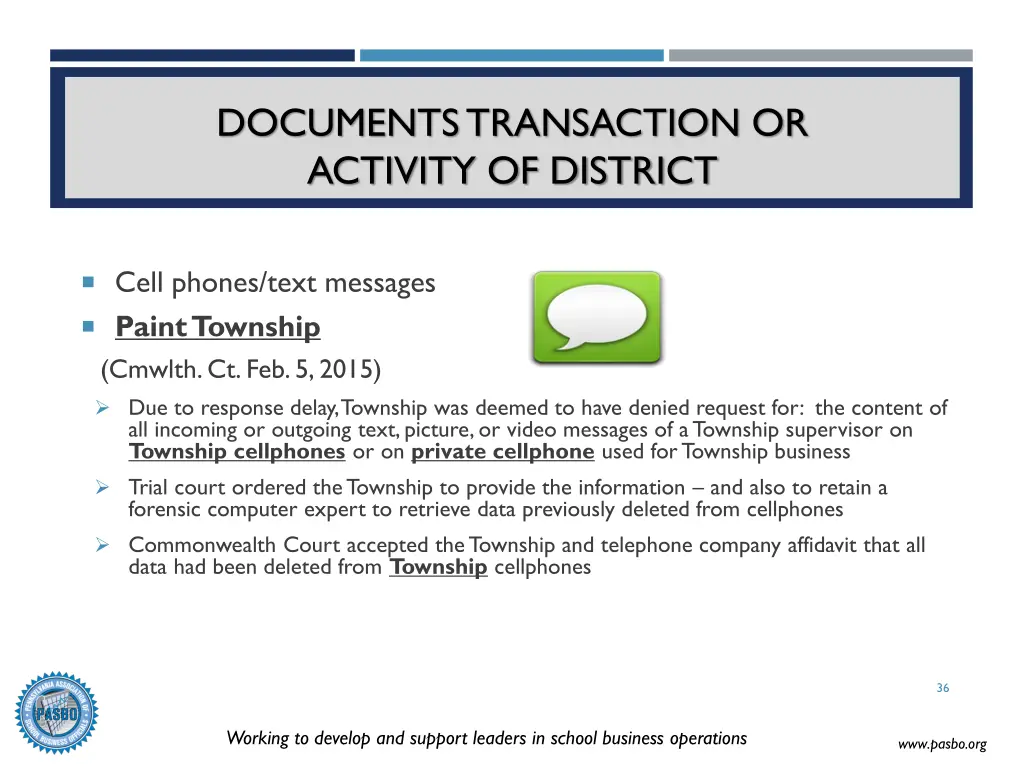 documents transaction or activity of district 5