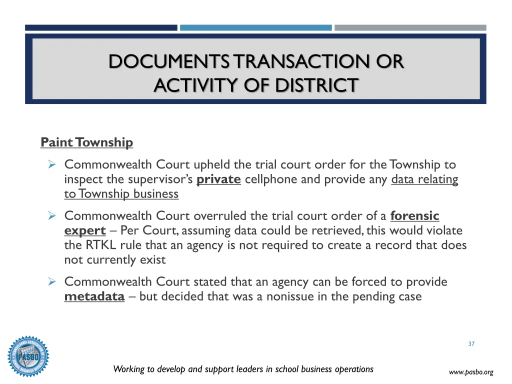 documents transaction or activity of district 6