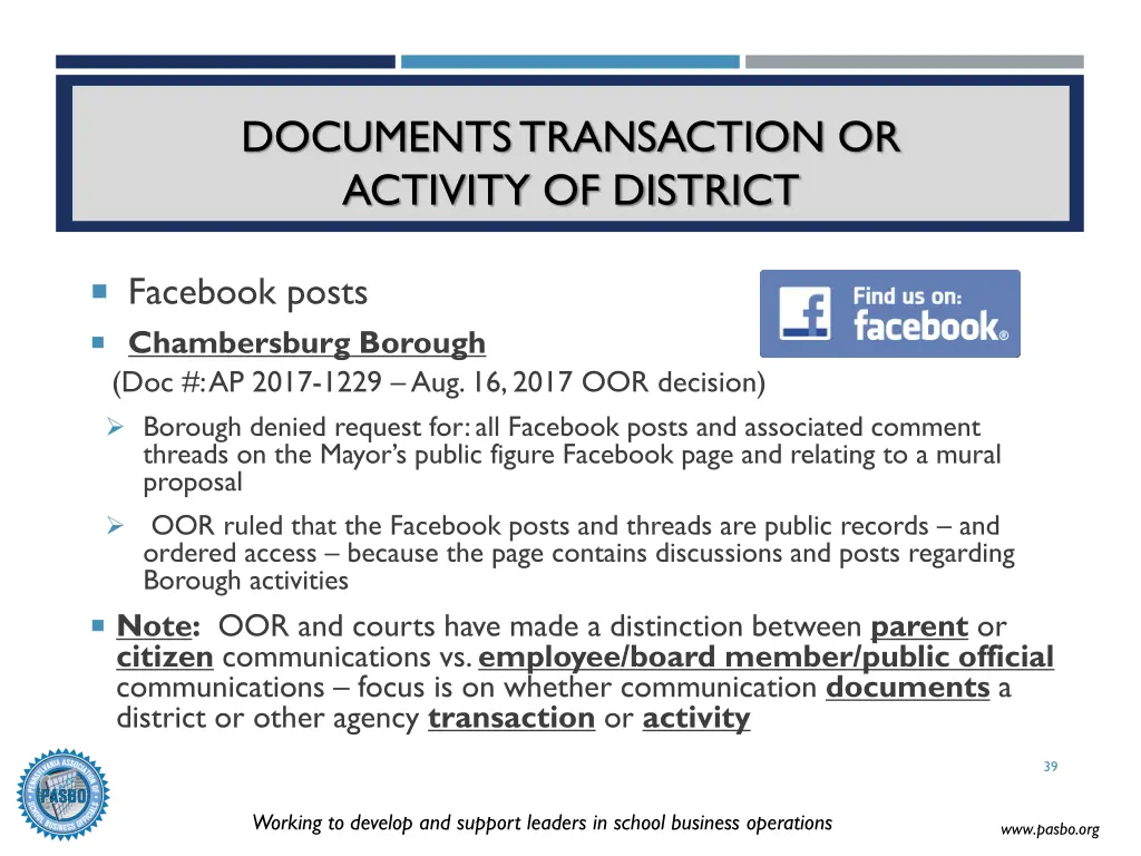 documents transaction or activity of district 8