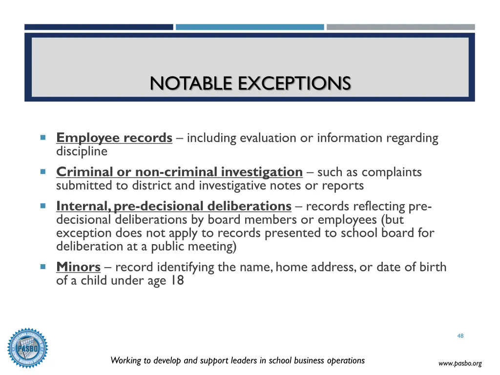 notable exceptions 1