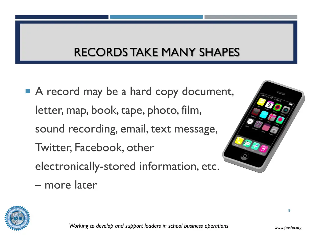 records take many shapes