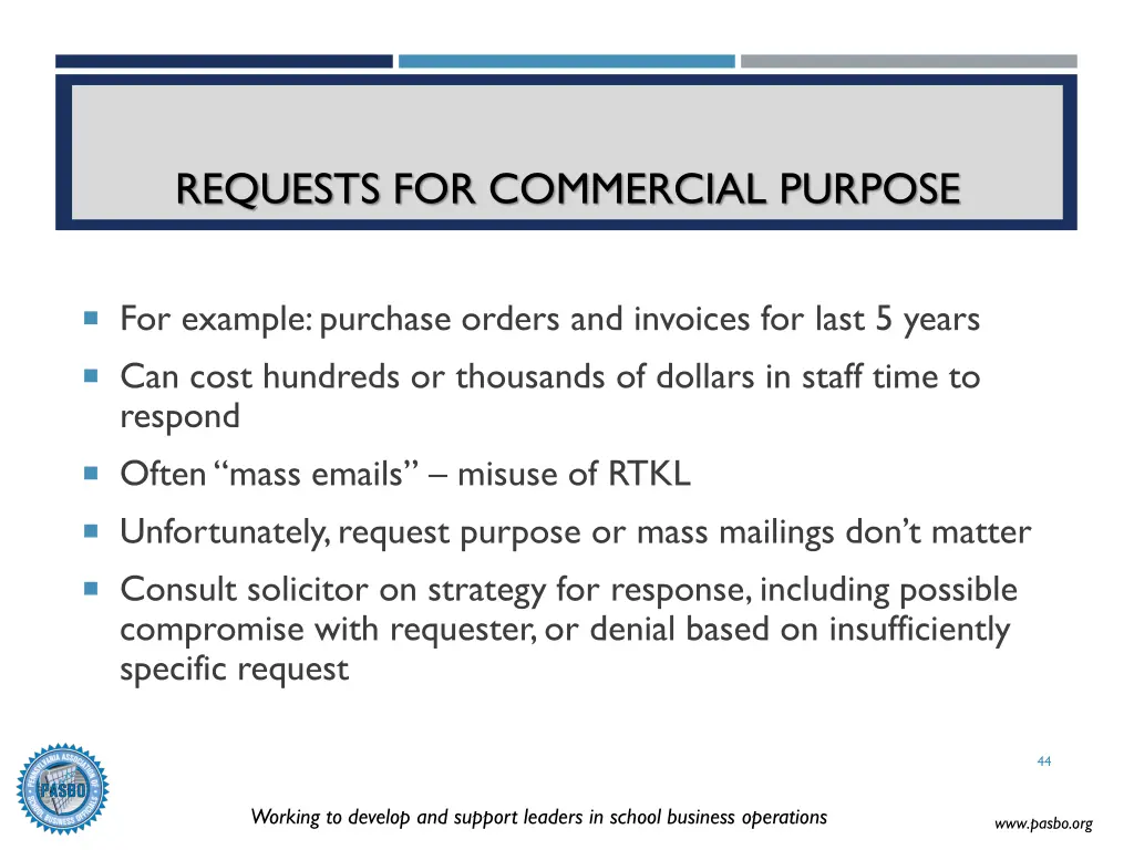 requests for commercial purpose