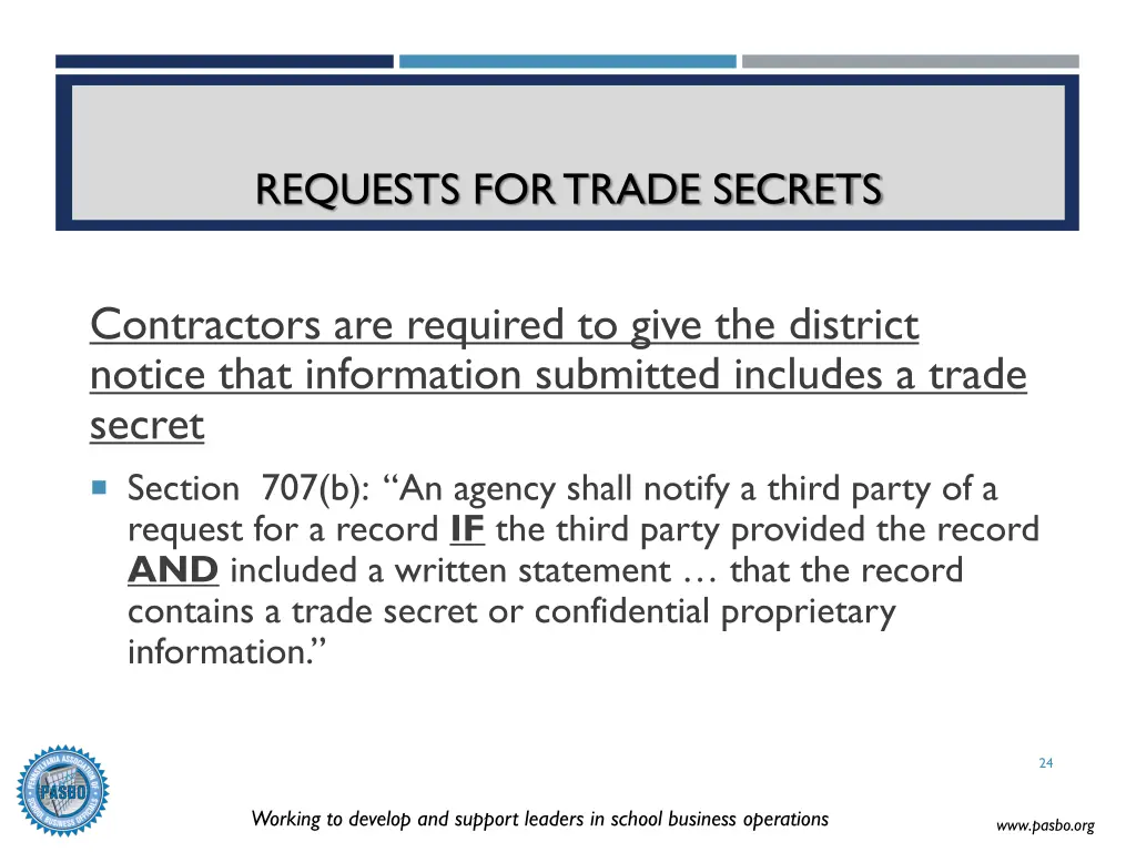 requests for trade secrets