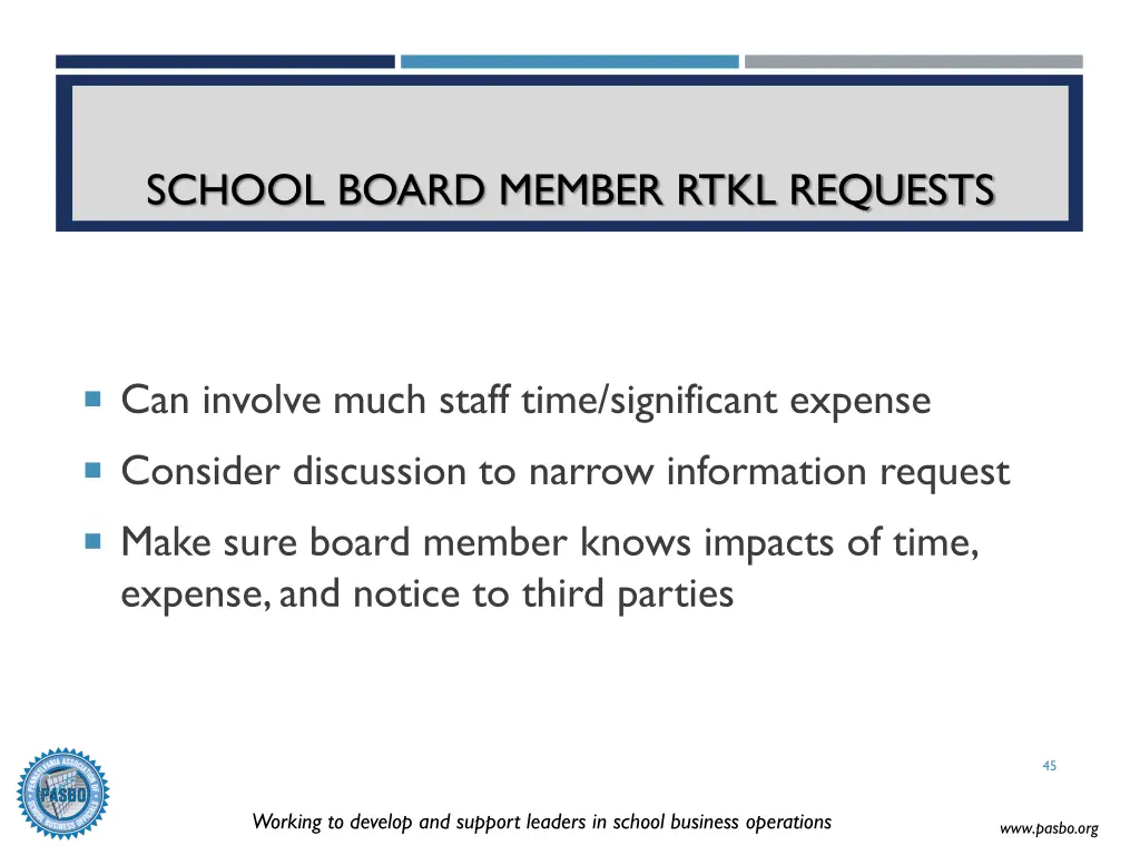 school board member rtkl requests
