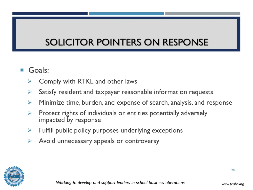 solicitor pointers on response