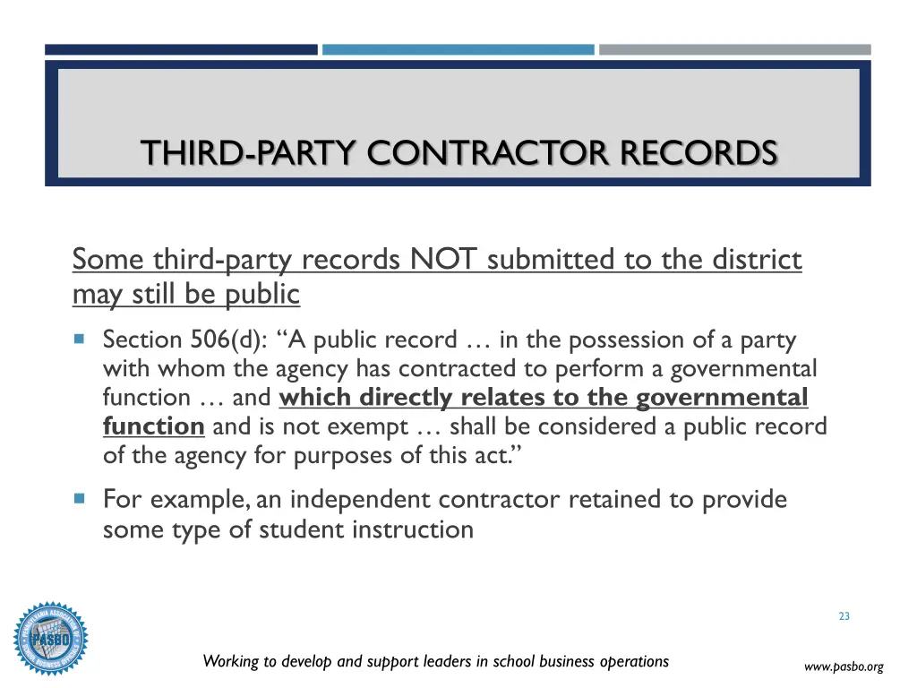 third party contractor records