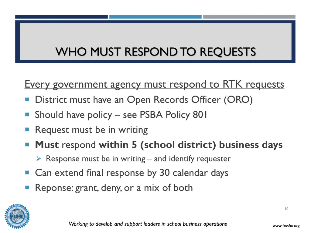 who must respond to requests