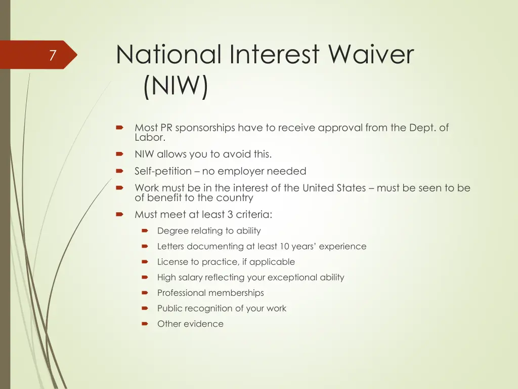 national interest waiver niw