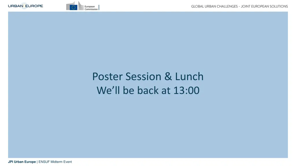 poster session lunch we ll be back at 13 00