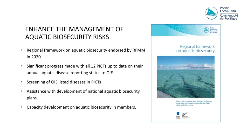 enhance the management of aquatic biosecurity